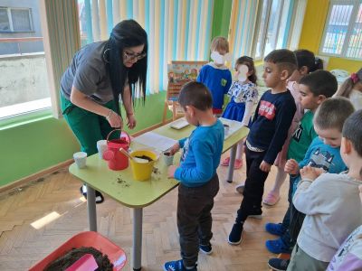 Дейност: „Да посадим семенце“, част от месечното занимание „Градинарски кът“ - ДГ Незабравка - Мизия